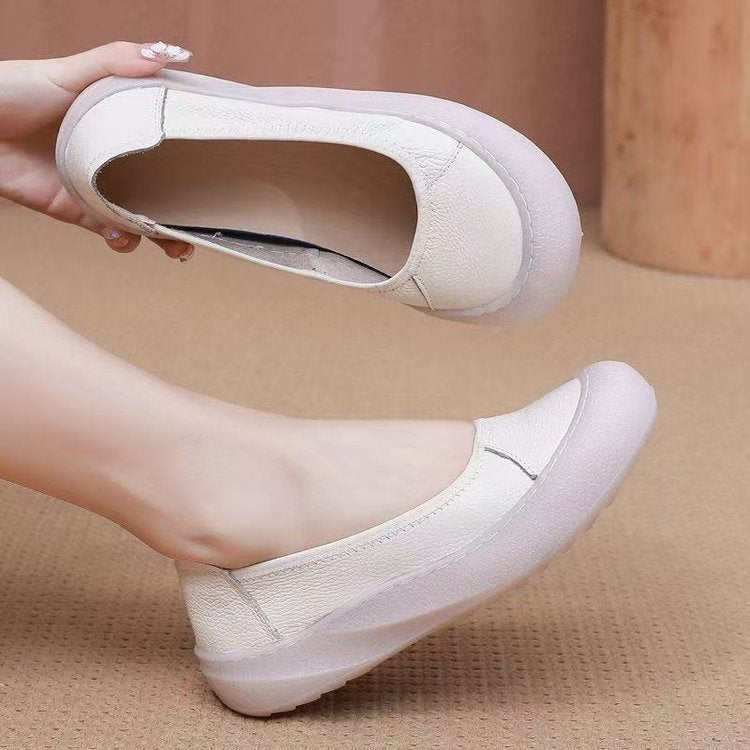 Soft Leather Platform Comfort Flats