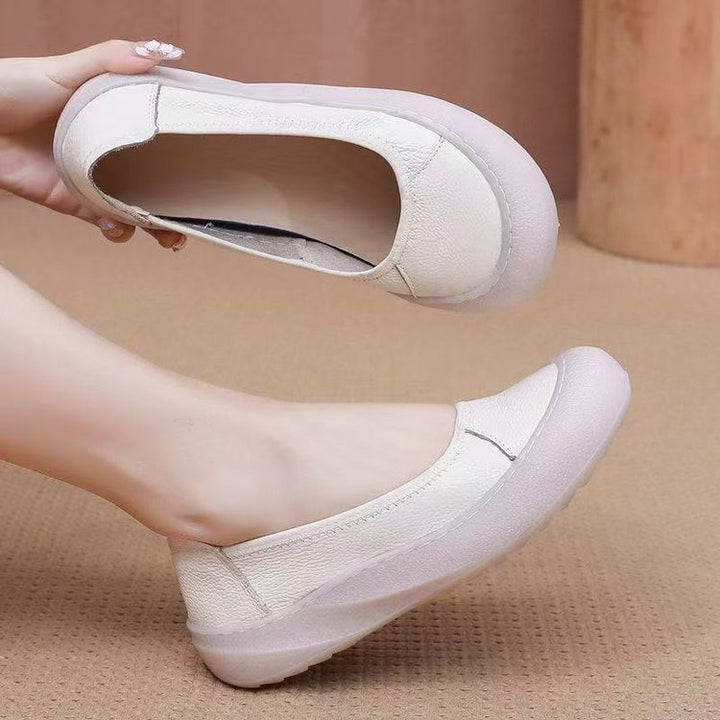 Soft Leather Platform Comfort Flats