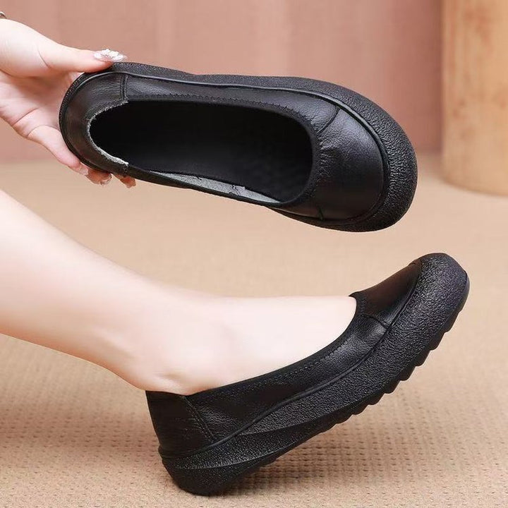 Soft Leather Platform Comfort Flats