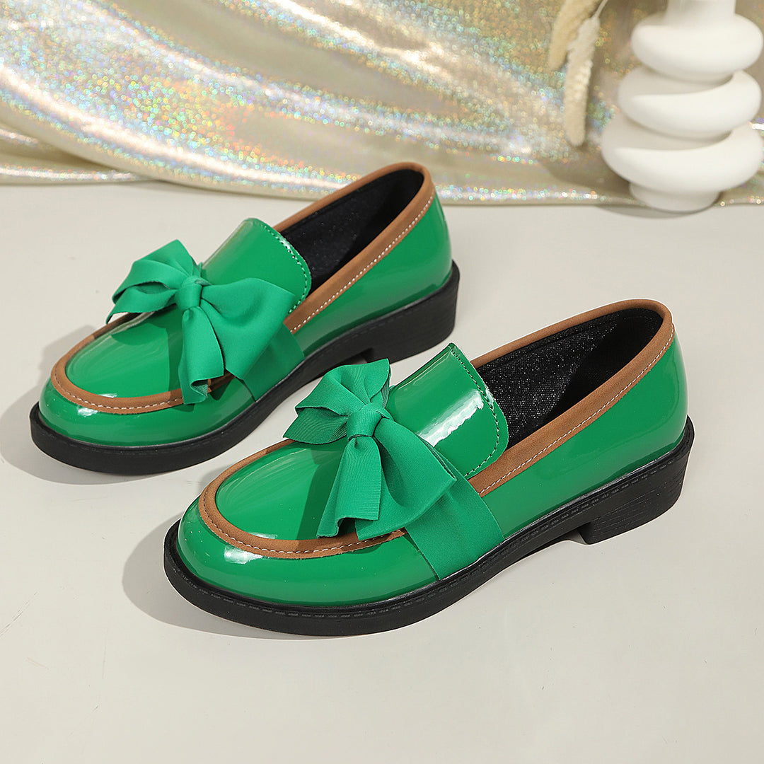 Bow Accent Platform Loafers
