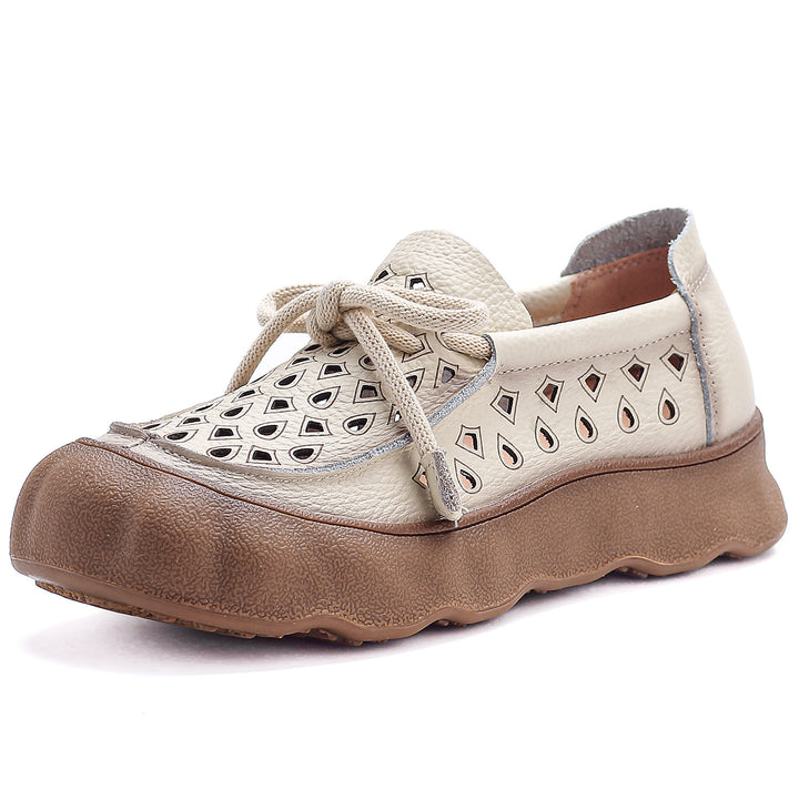 Genuine Leather Platform Loafers