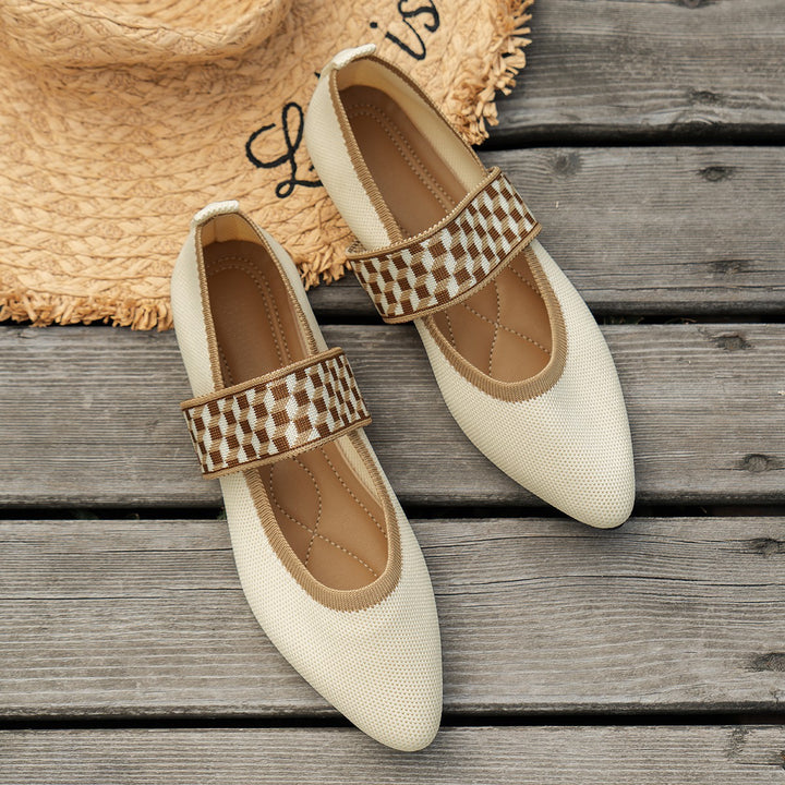 Knit Pointed-Toe Loafers