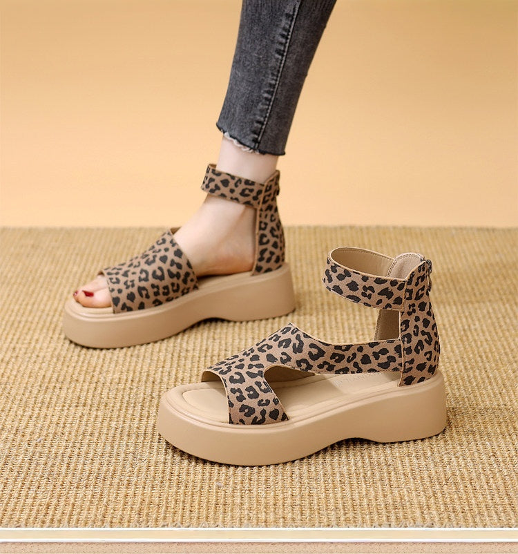 Vintage Cutout Platform Roman Sandal