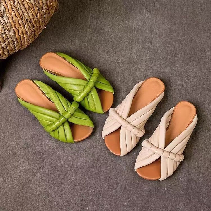 Handwoven Flat Slide Sandals