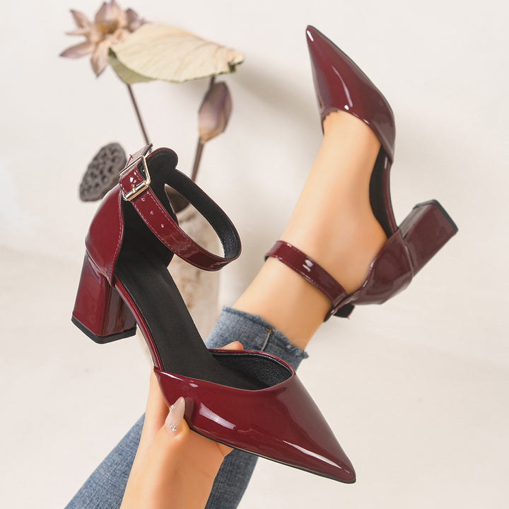 Pointed Toe Block Heel Sandals