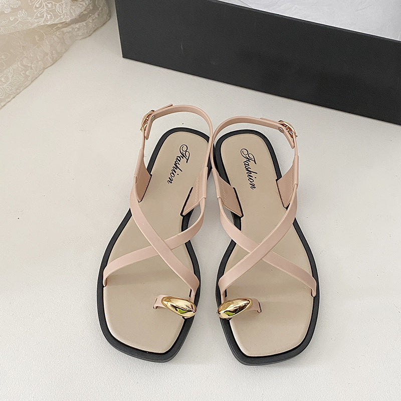 Gold Detail Strappy Sandals