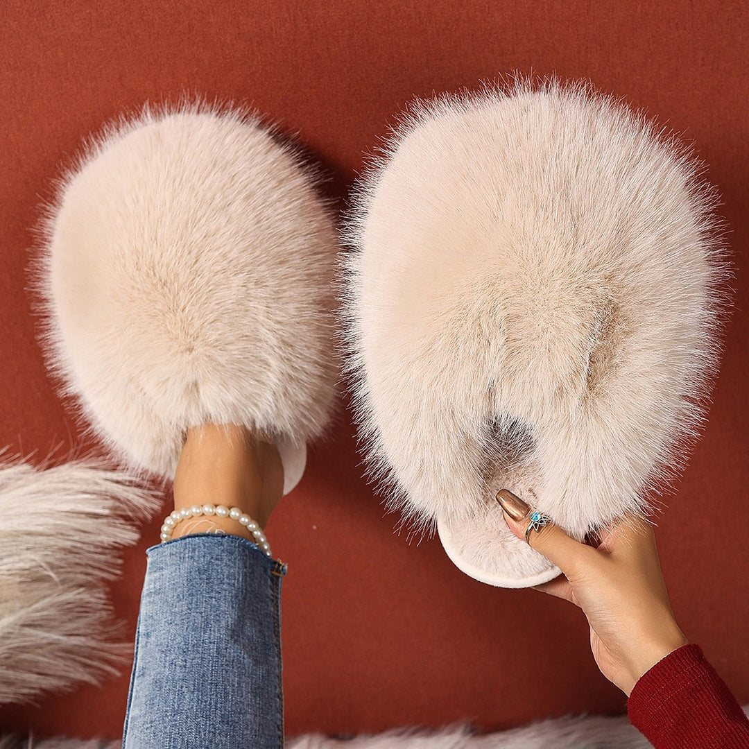 Plush Faux Fur Slippers