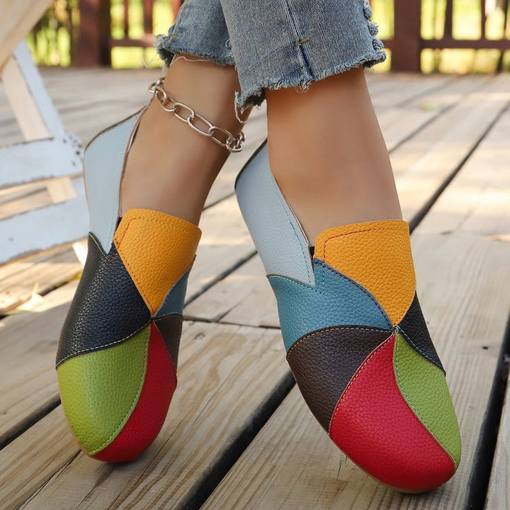 Color Block Driving Loafers for Women