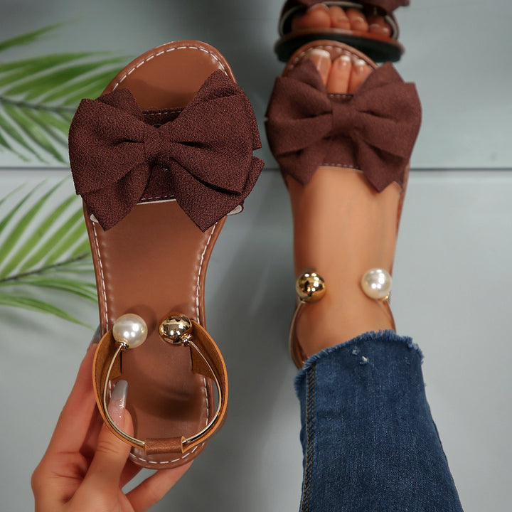 Bow Flat Slide Sandals
