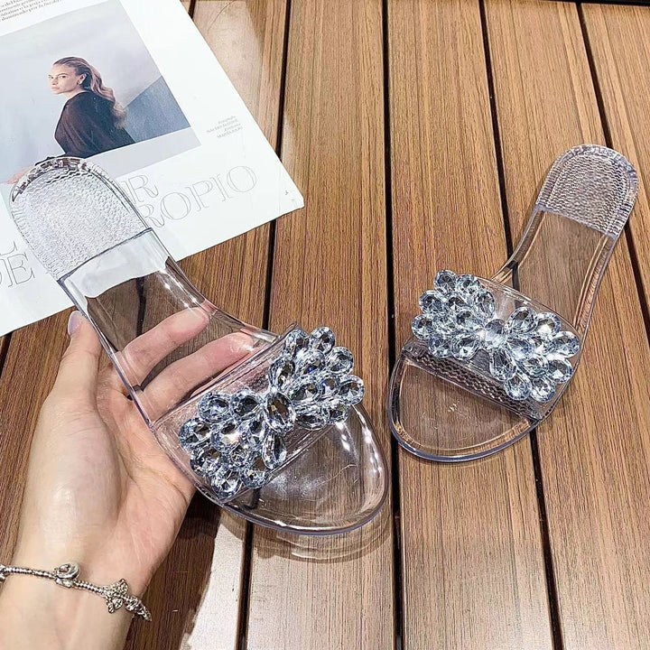 Crystal Clear Slide Sandals
