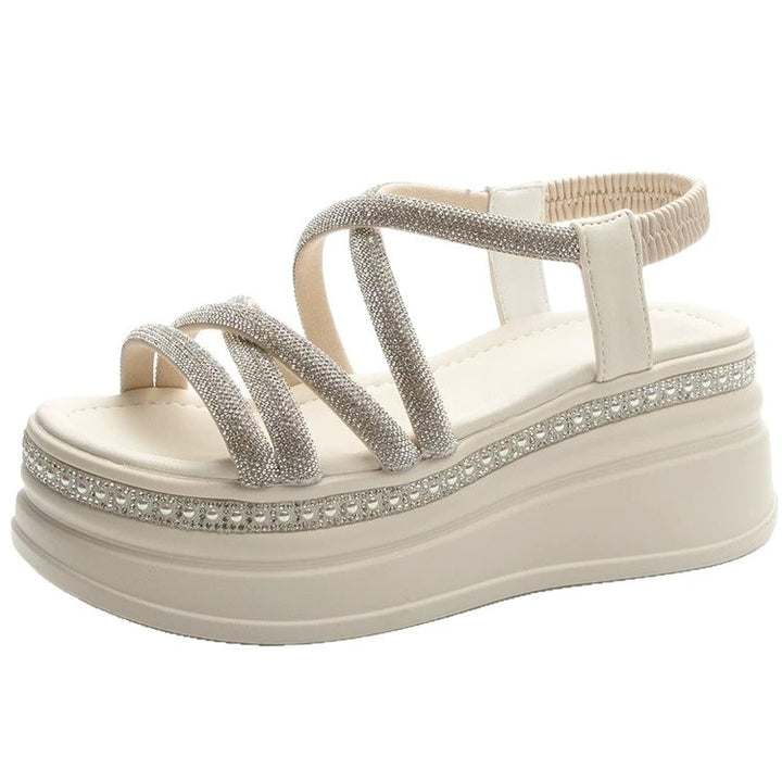 Rhinestone Platform Roman Sandals