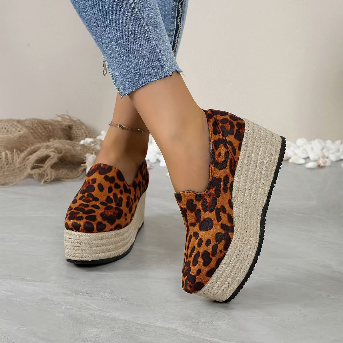 Espadrille Wedge Slip-On Shoes