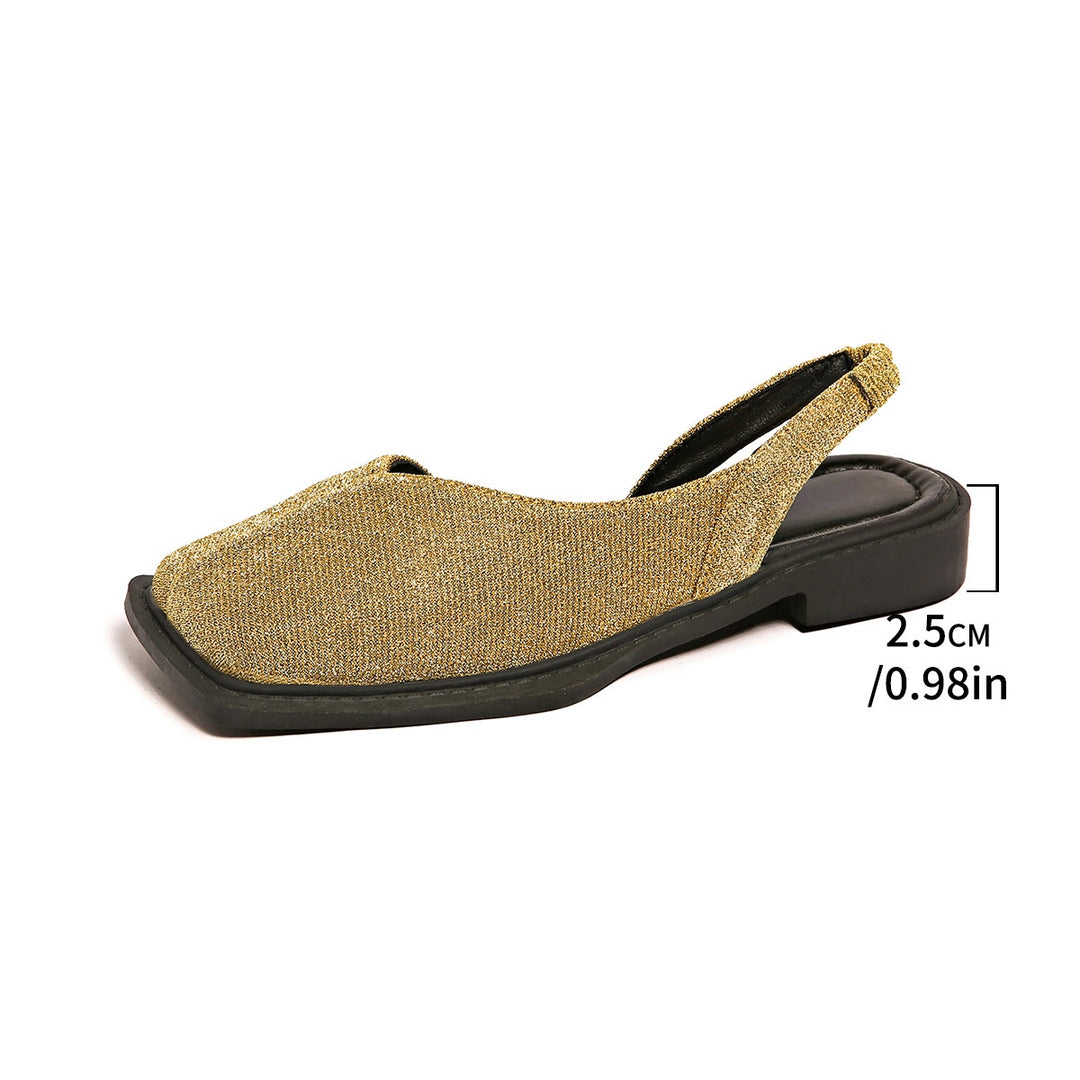 Square Toe Slingback Flats