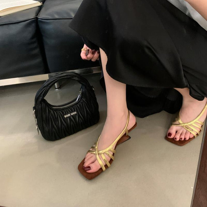 Minimalist Strappy Low Heel Sandals