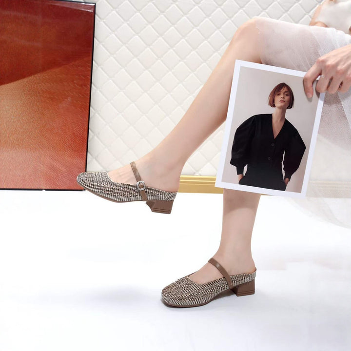 Sparkle Mary Jane Block Heel Flats
