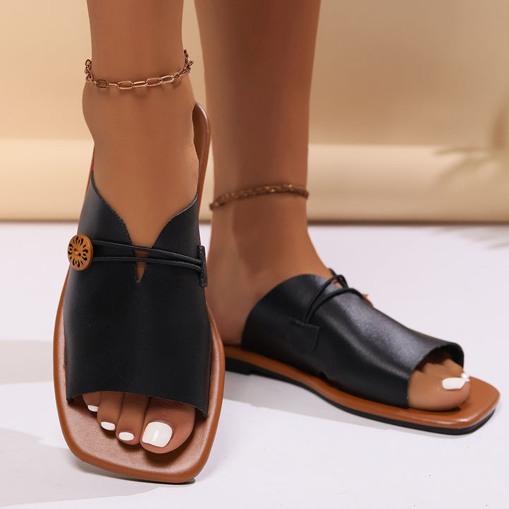 Vintage Flat Slide Sandals for Women