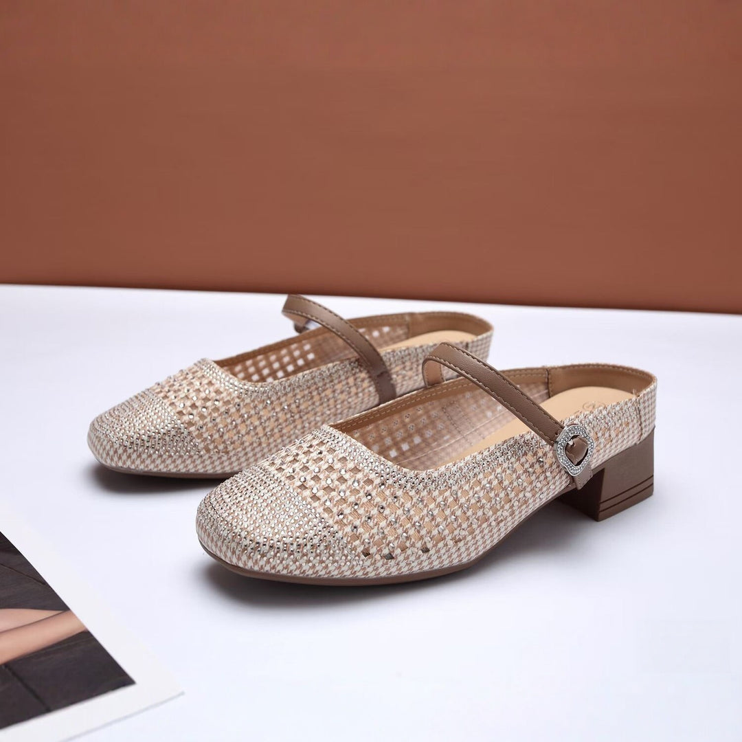 Sparkle Mary Jane Block Heel Flats