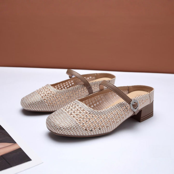 Sparkle Mary Jane Block Heel Flats