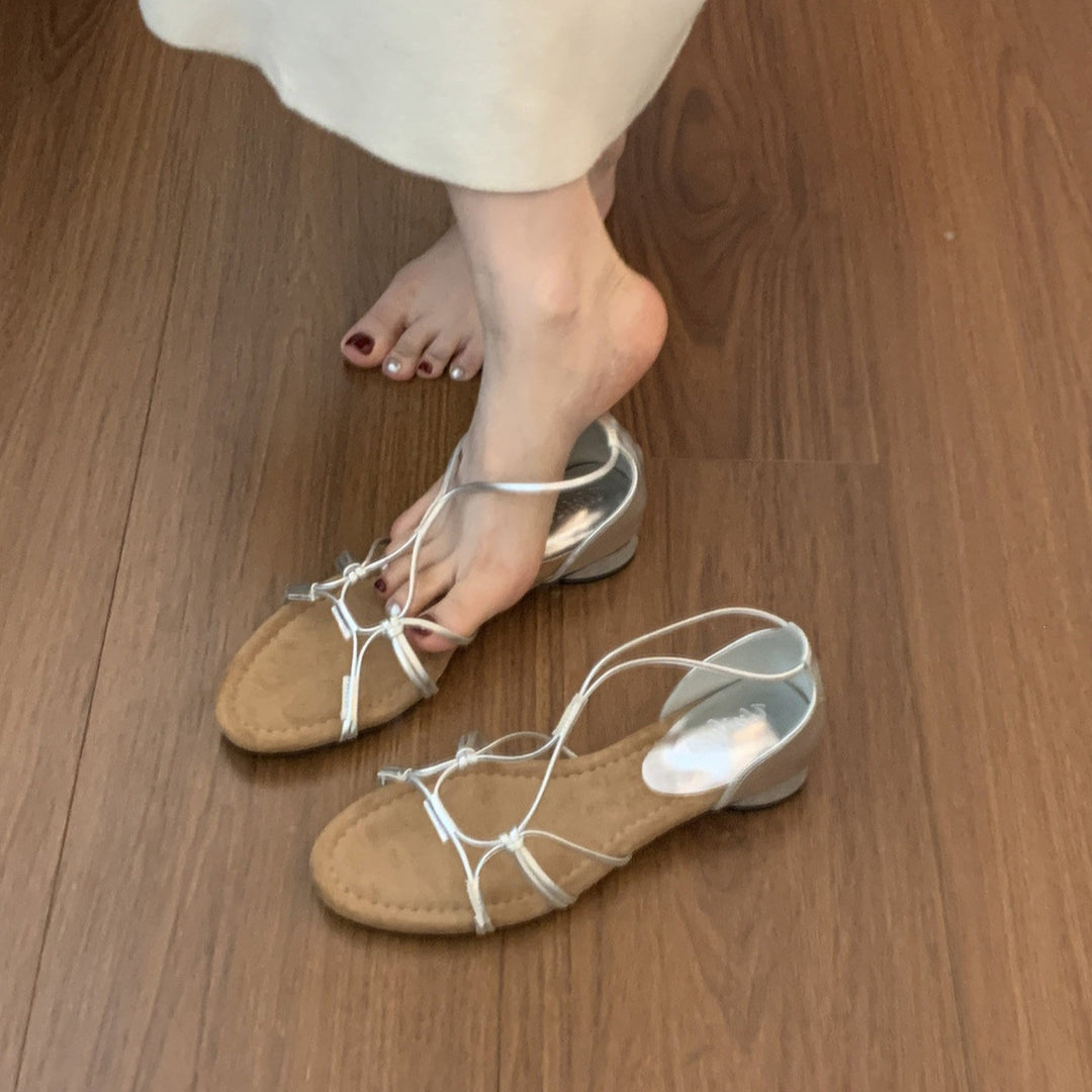 Elegant Strappy Low Heel Sandals