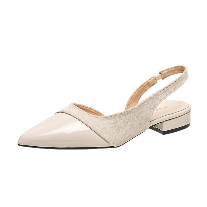 French Two-Tone Pointed Toe Slingback Pumps