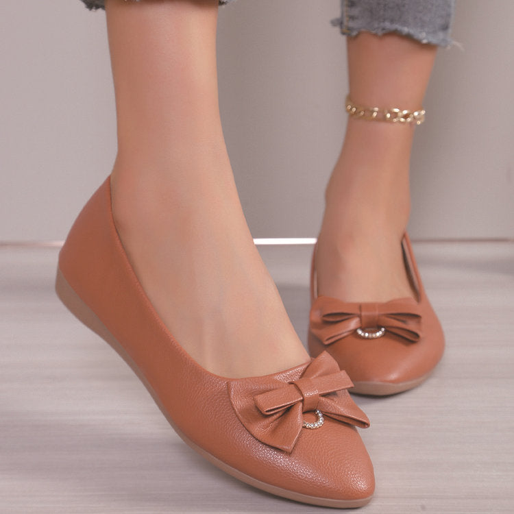 Bow Accent Slip-On Flats