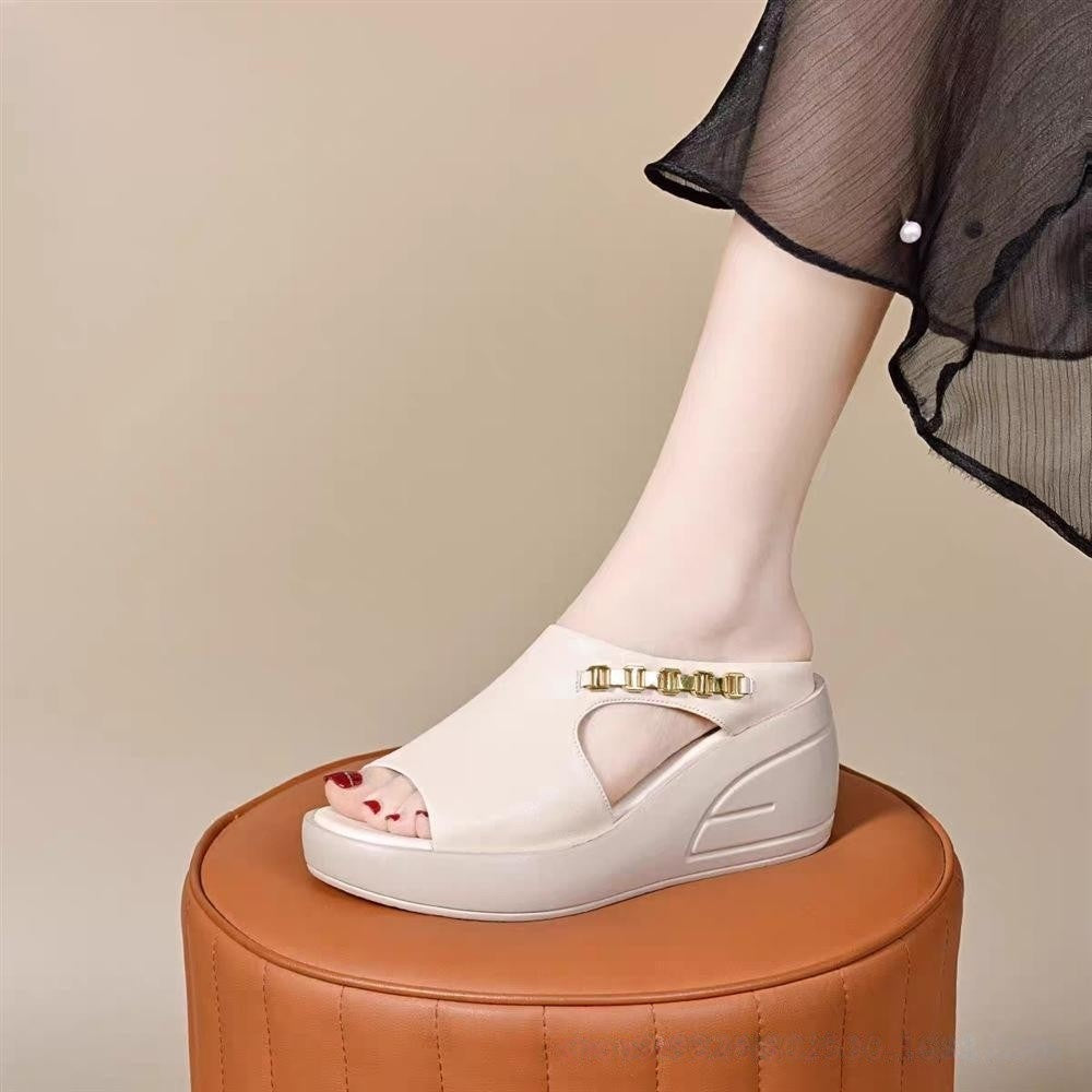Platform Wedge Slide Sandals