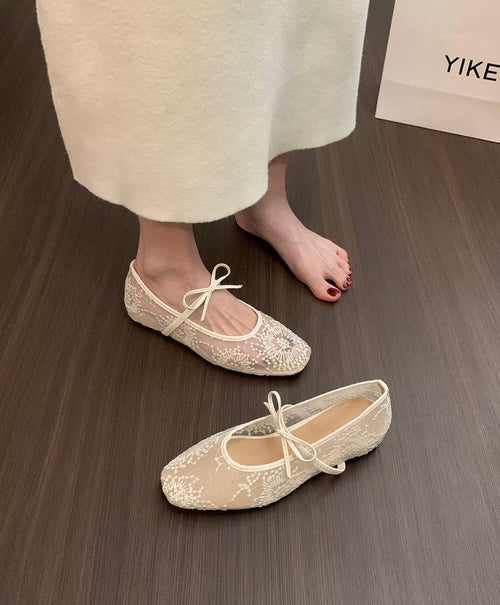 Bow Mesh Mary Jane Flats