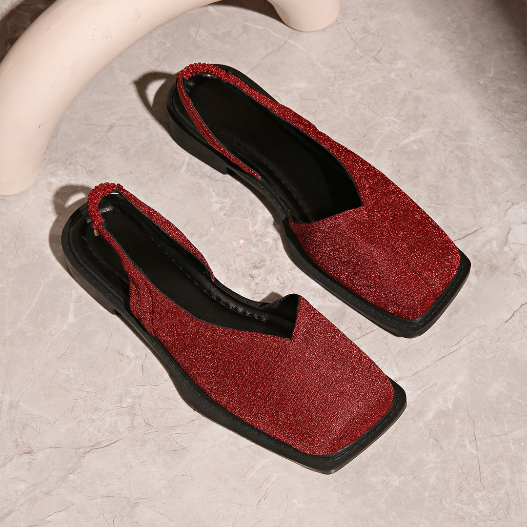 Square Toe Slingback Flats