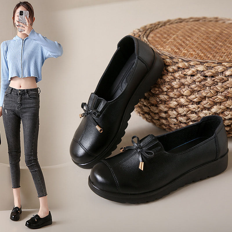 Bow Detail Casual Slip-On Loafers