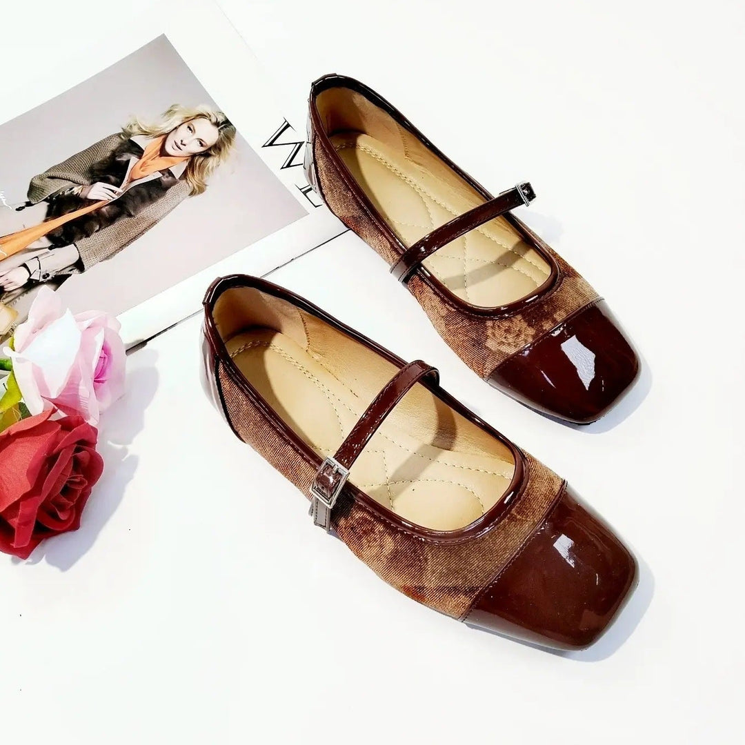 Velvet Mary Jane Flats