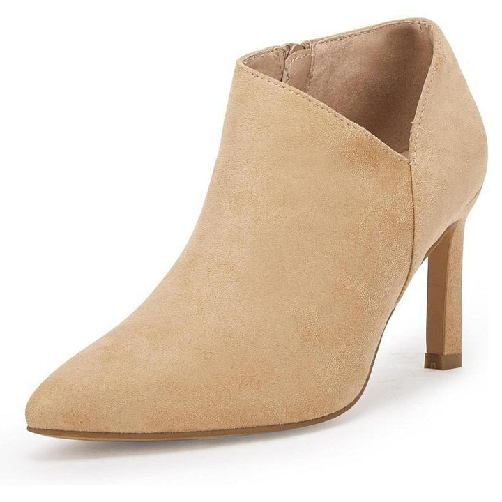 Pointed Toe Suede High Heel Ankle Boots