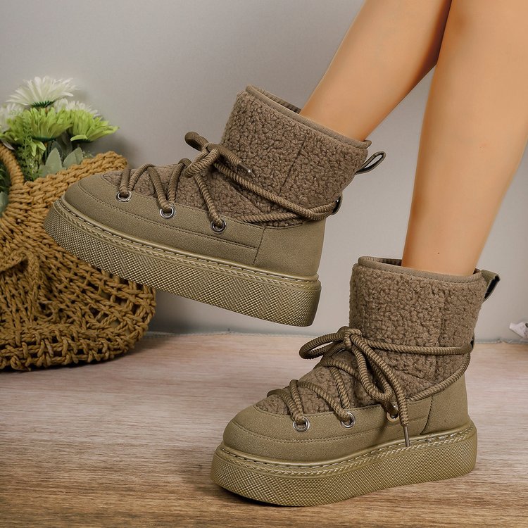 Cozy Lace-Up Snow Boots