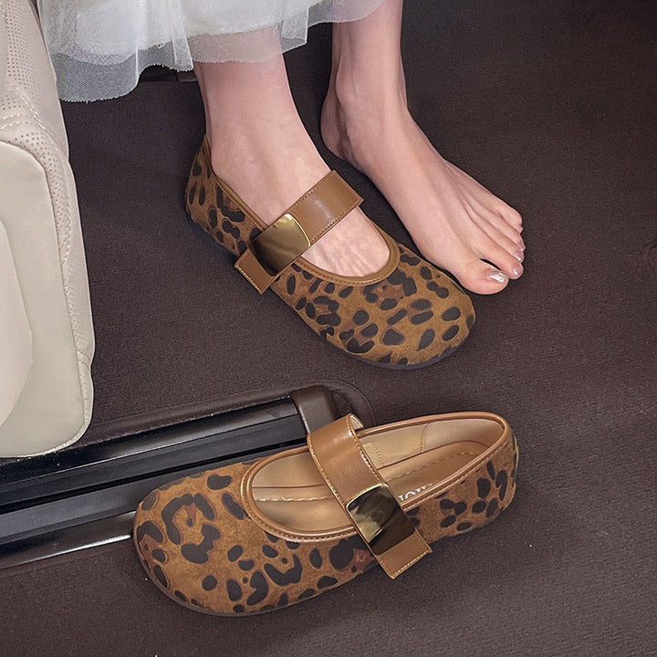 Retro Suede Mary Jane Flats