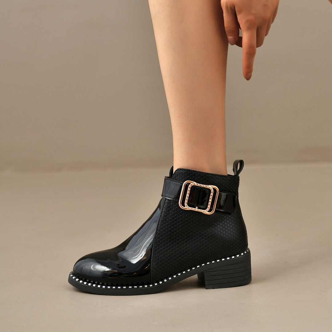 Leopard Buckle Ankle Boots