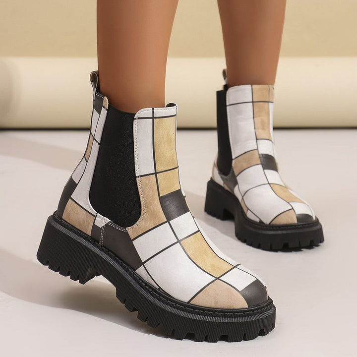 Patchwork Chelsea Boots