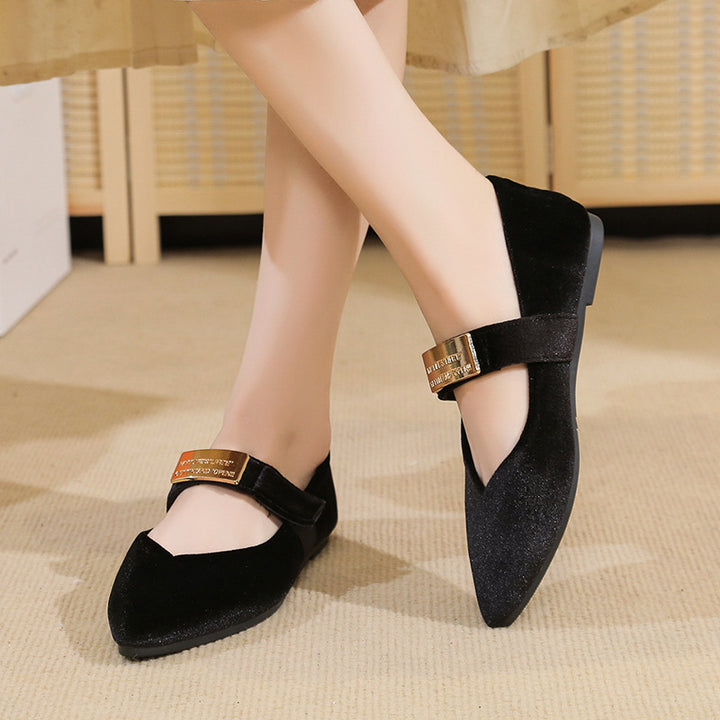 Purple Velvet Mary Jane Flats
