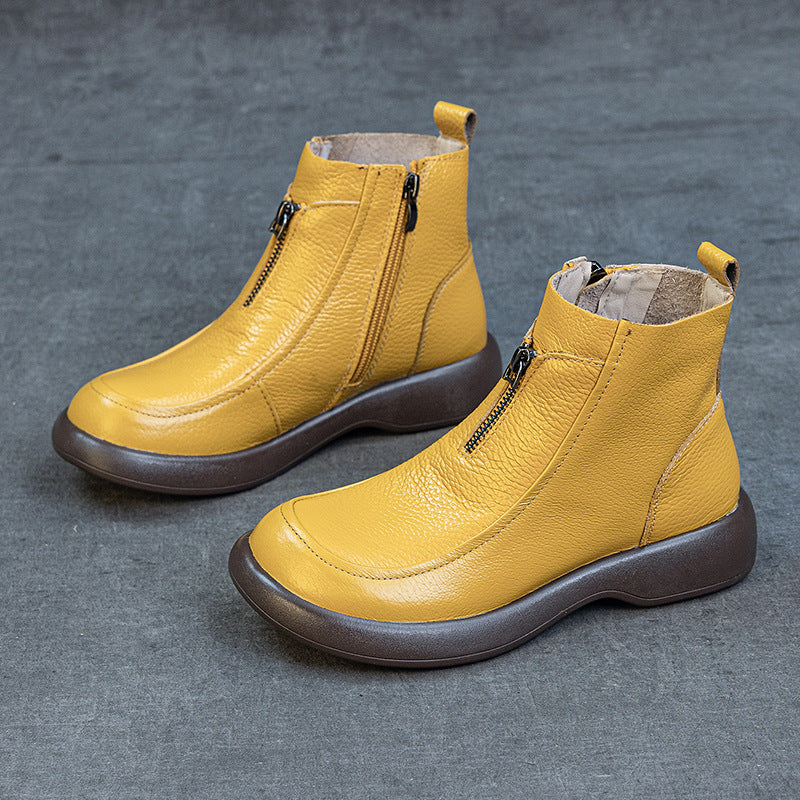 Front Zip Comfort Ankle Boots