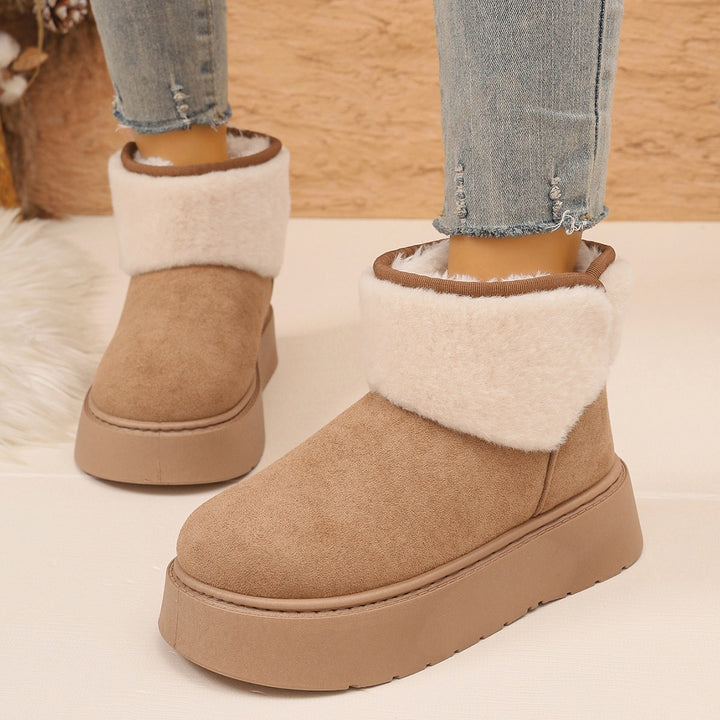 Realistic Snow Boot Cozy Faux Fur Platform Snow Boots – Elunvo