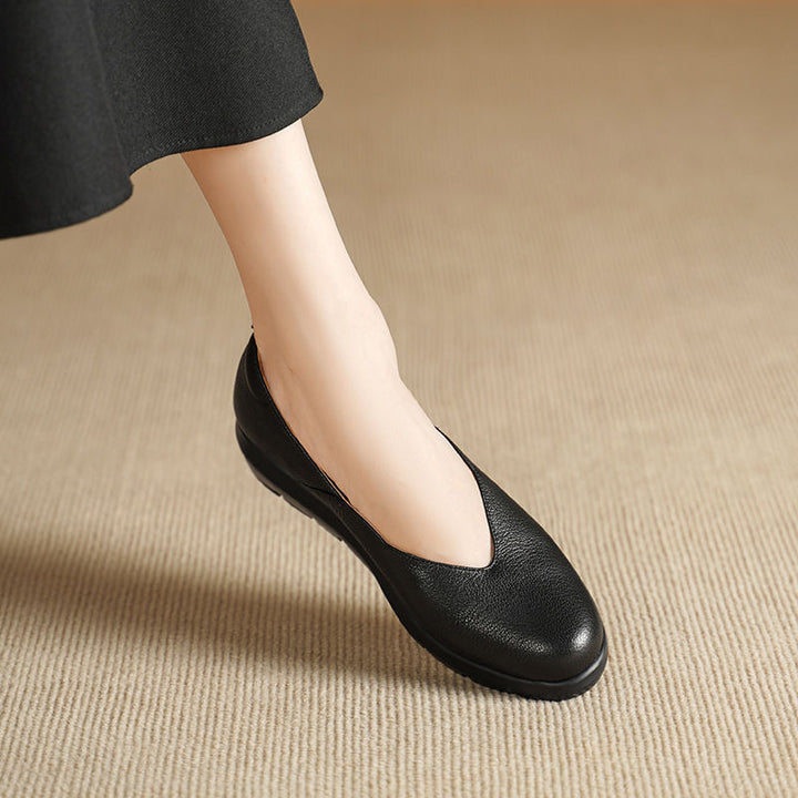 Metallic Platform Slip-On Walking Shoes