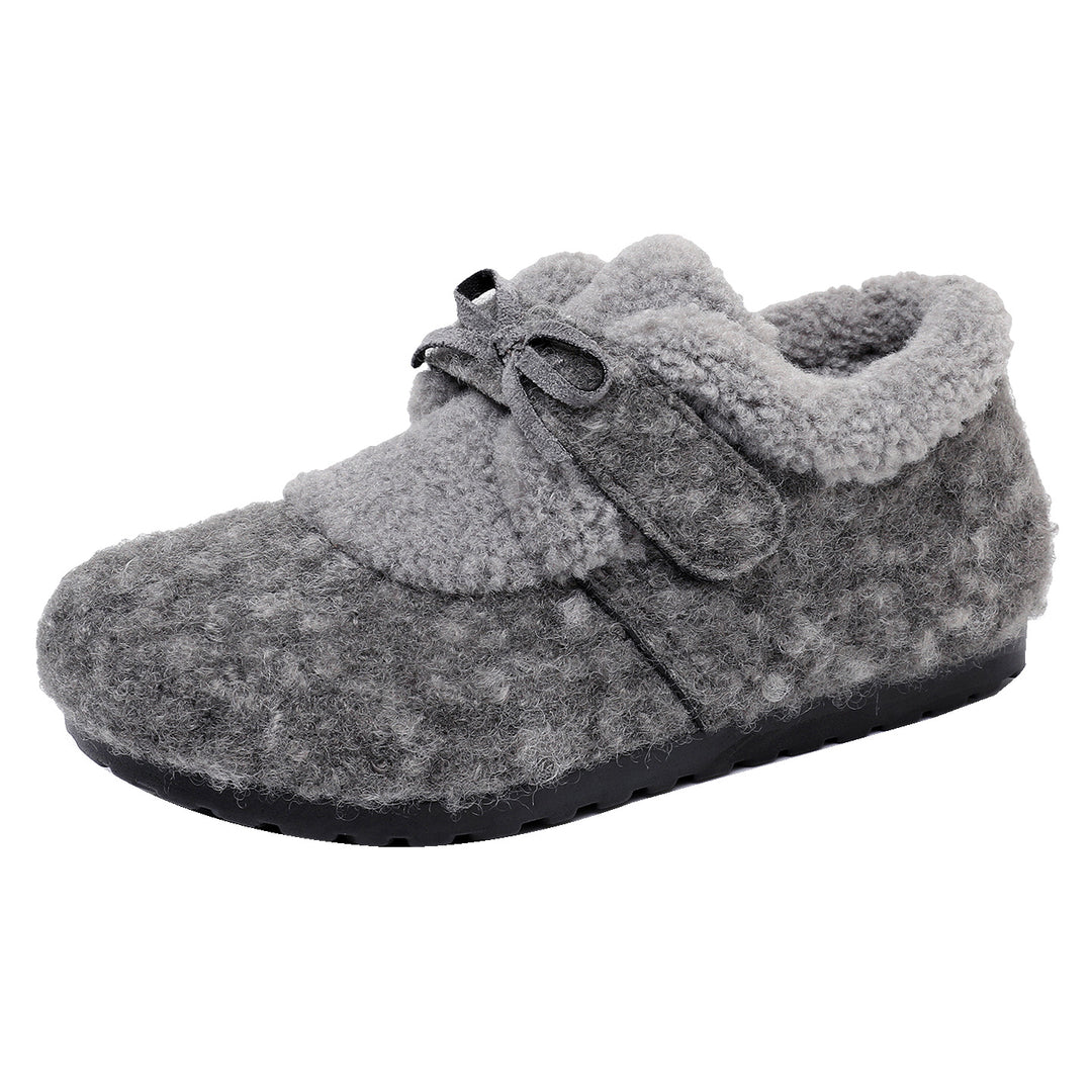 Cozy Fleece-Lined Bow Slippers
