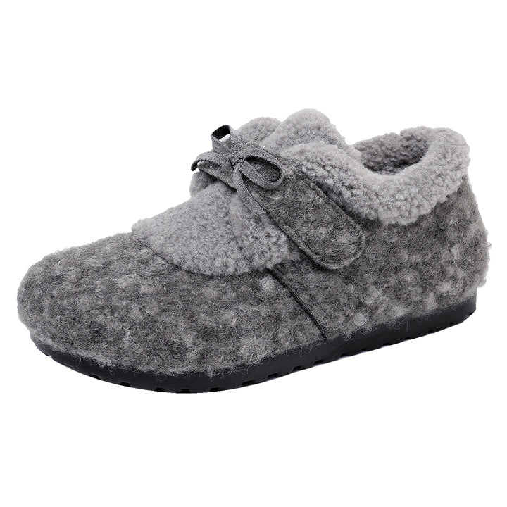 Cozy Fleece-Lined Bow Slippers