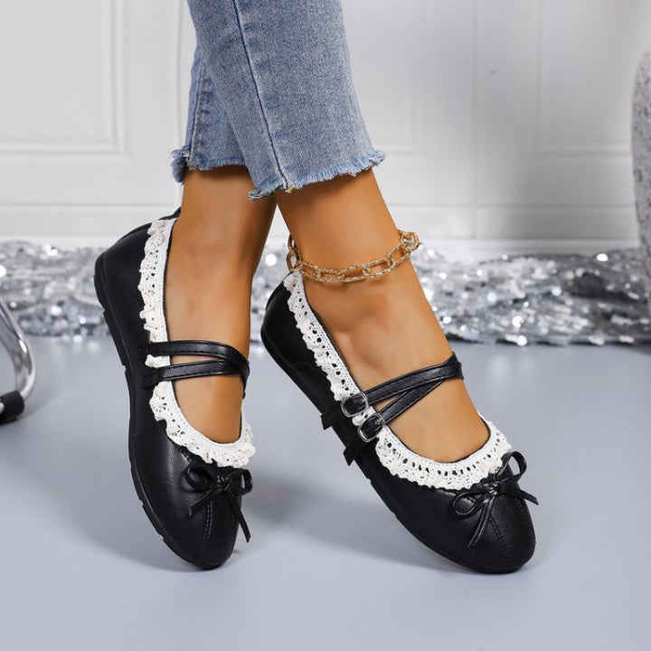 Lace Trim Mary Jane Flats