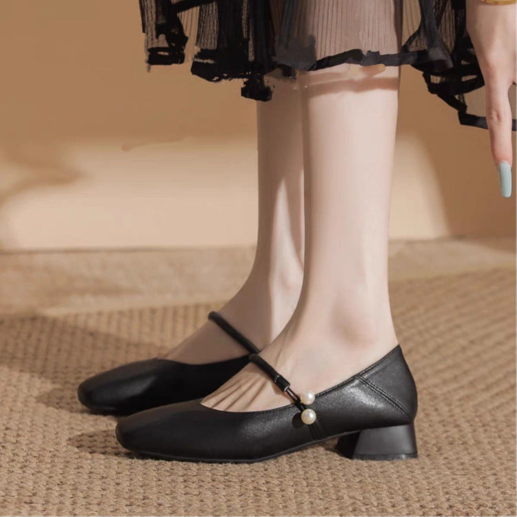 Pearl Strap Mary Jane Pumps