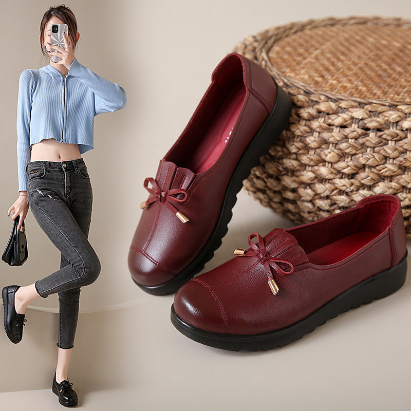 Bow Detail Casual Slip-On Loafers