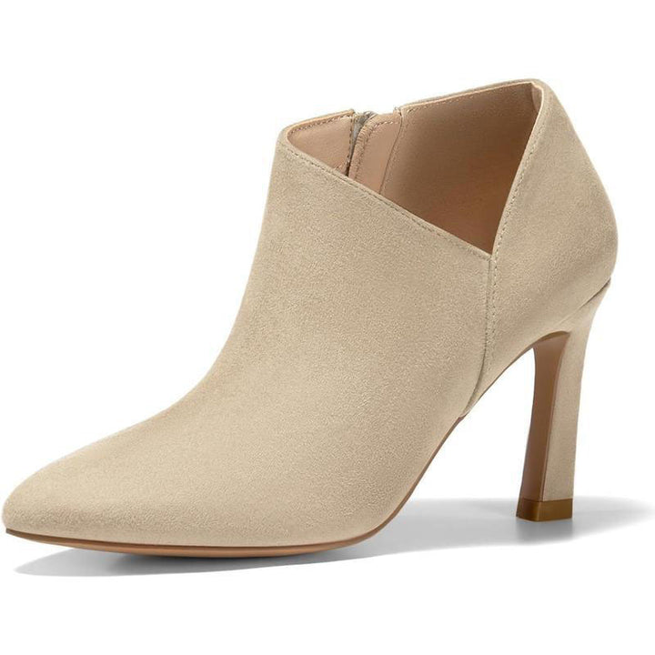 Pointed Toe Suede High Heel Ankle Boots