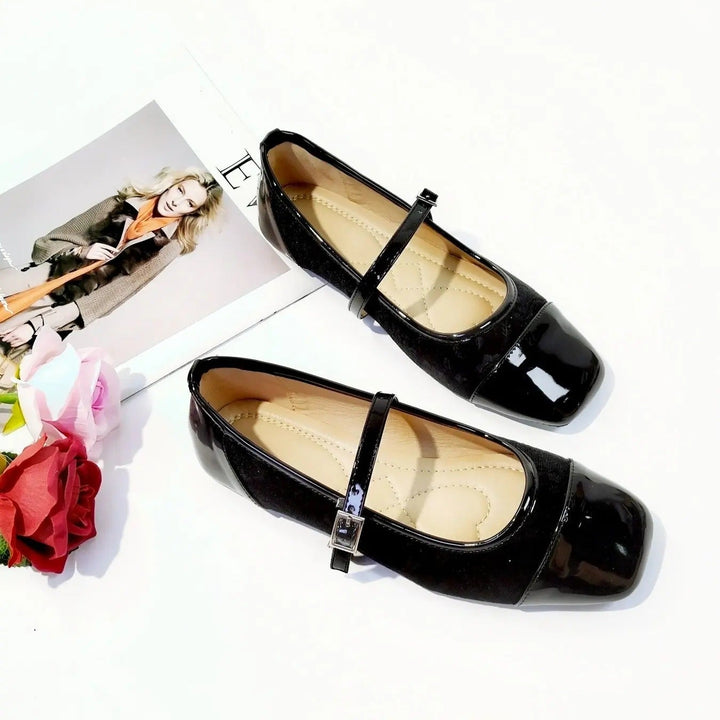 Velvet Mary Jane Flats