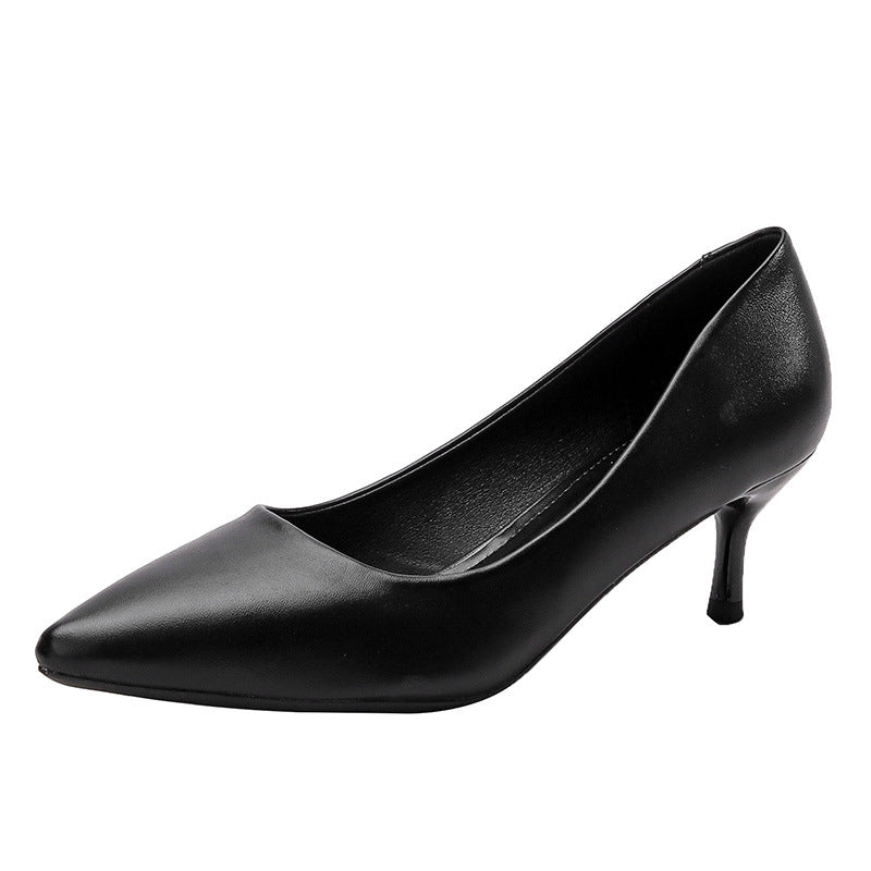 Classic Pointed Toe Kitten Heel Pumps