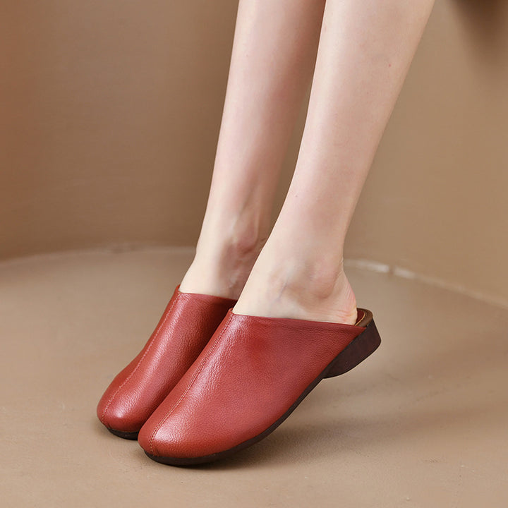 Soft Leather Slip-On Mules