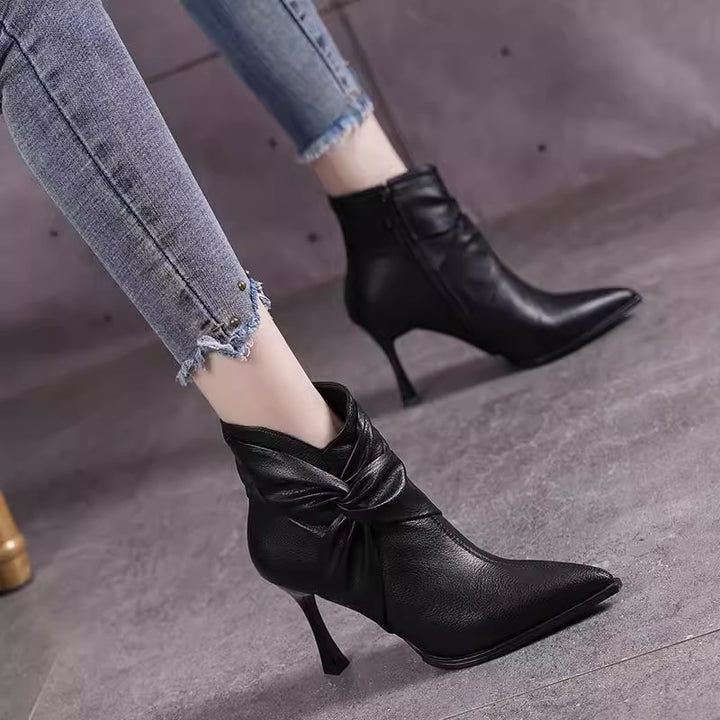 Twist Pointed Toe Ankle Boots