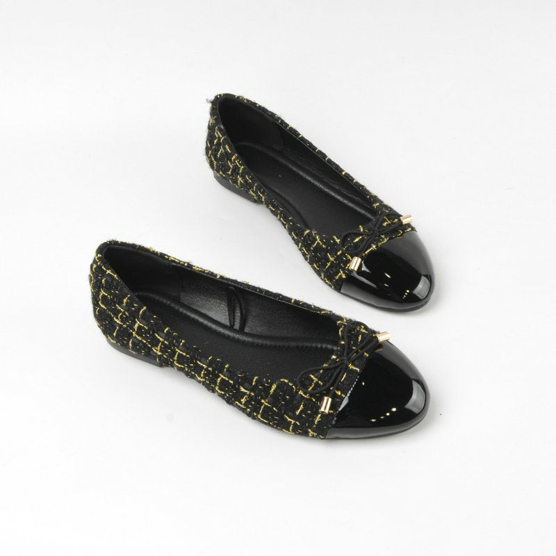 Tweed Bow Ballet Flats